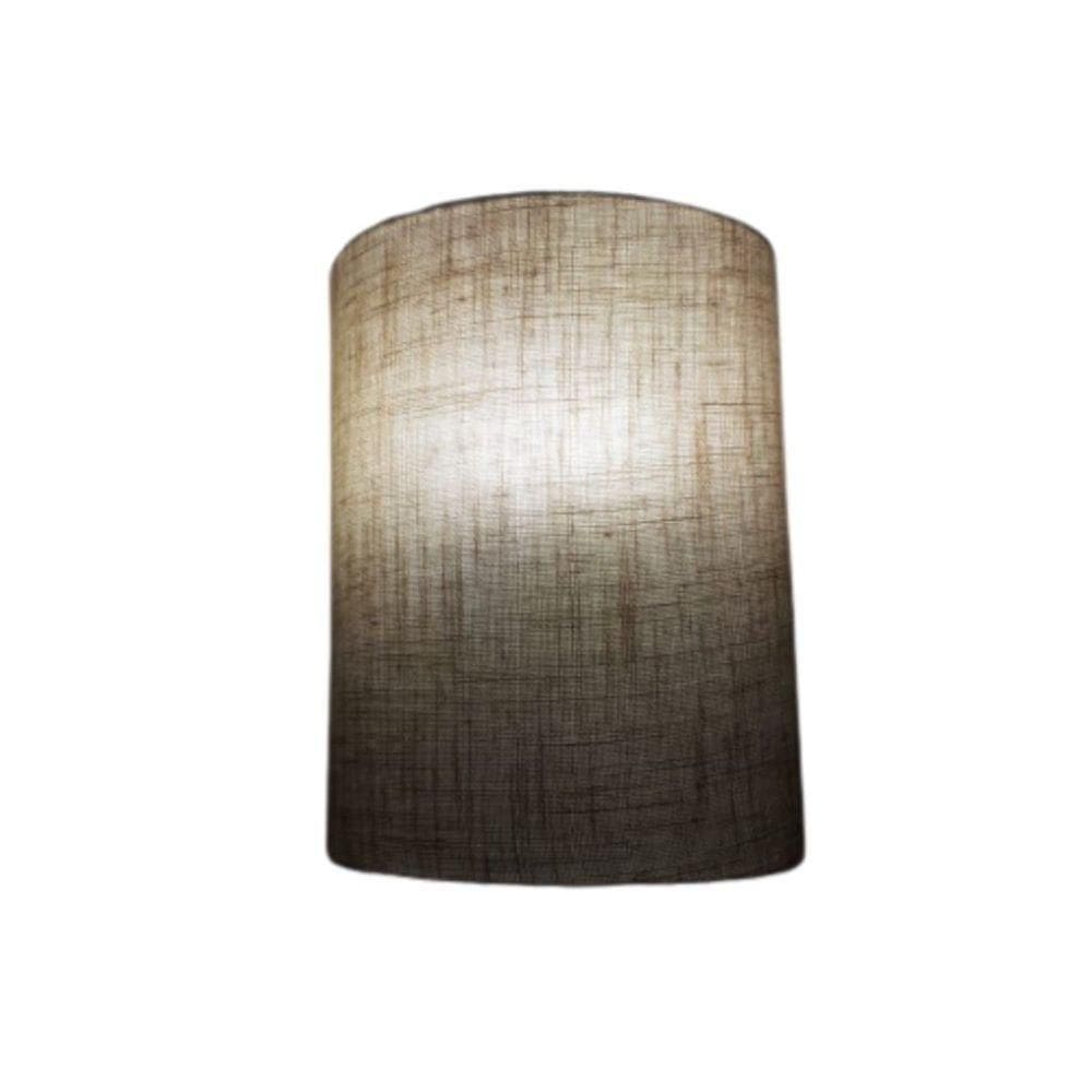 Arandela Meia Cana Retro Md-2003 Cúpula Em Tecido 25-18x10cm Rustico Bege - Bivolt