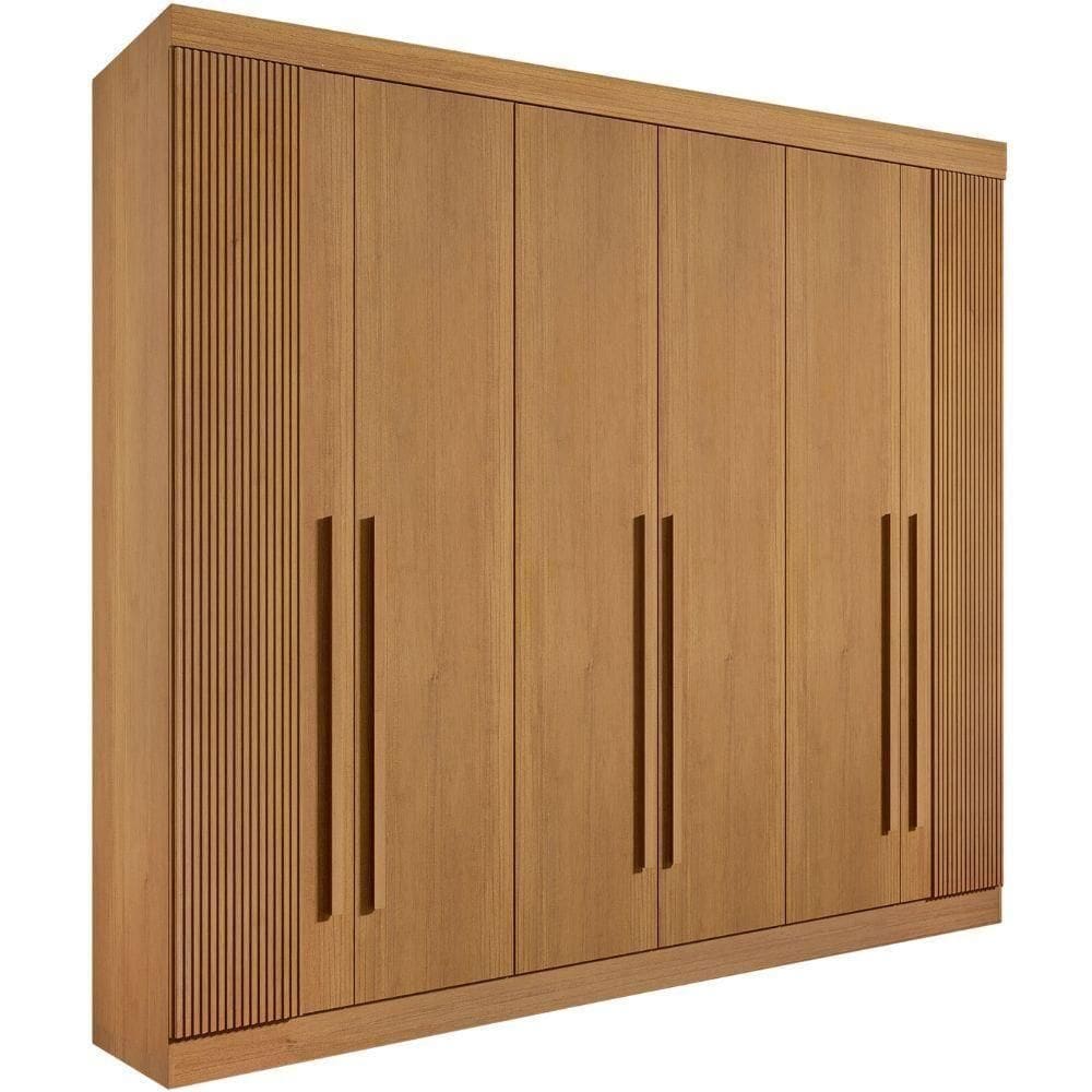 Guarda Roupa Da Vinci Plus Ripado Cinamomo 6 Portas 6 Gavetas D?doro