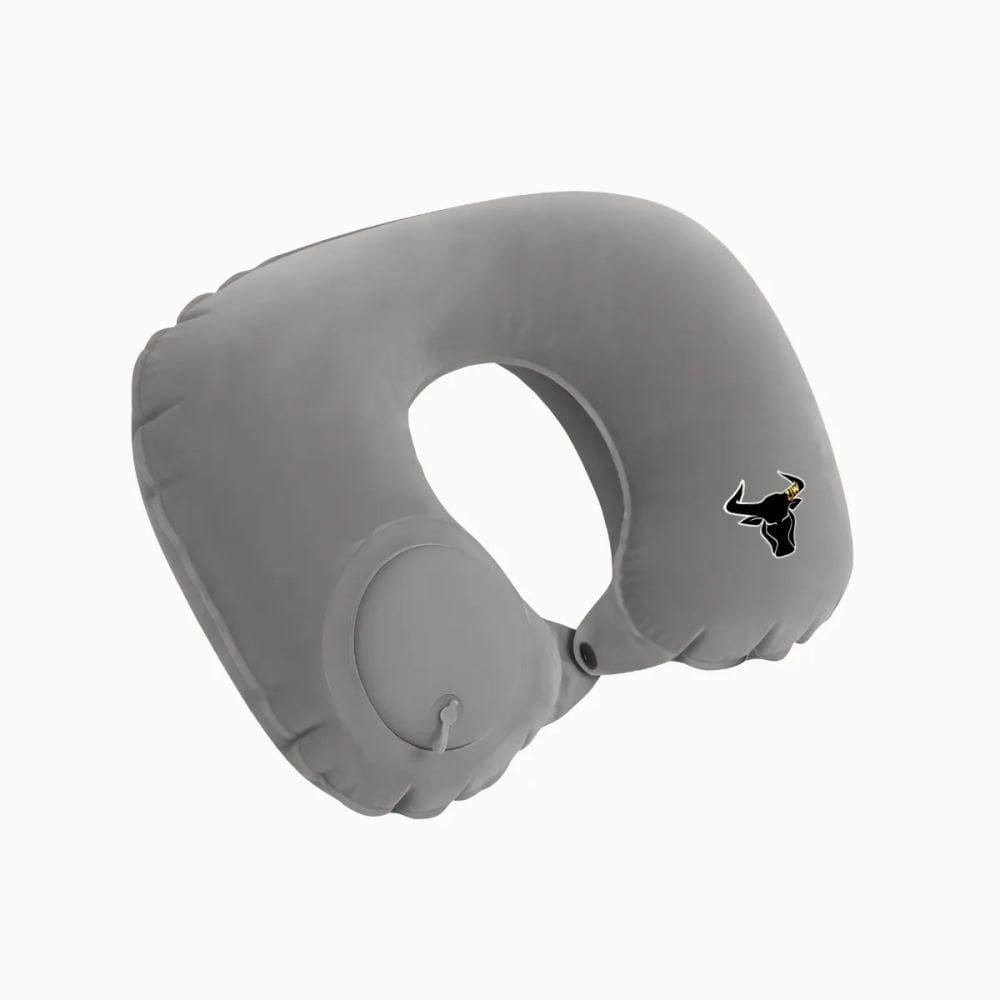 Travesseiro Almofada De Pescoço Inflável E Portátil - Cinza