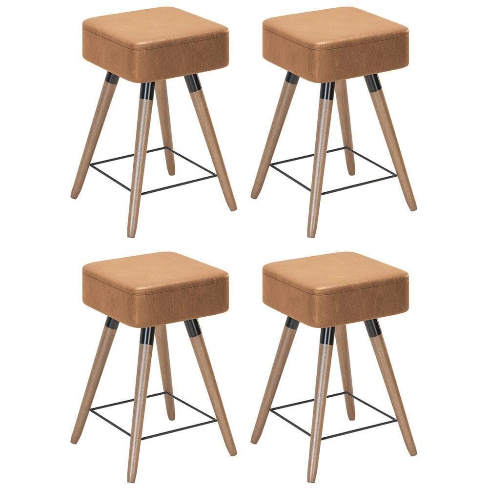 Kit 04 Banquetas Baixass Rio 50X32Cm C/ Corano Amarula