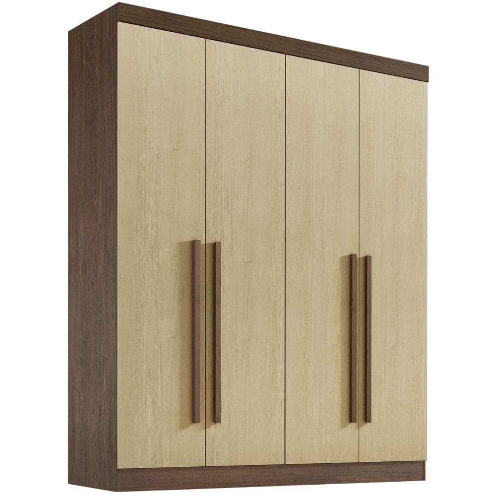 Guarda Roupa Da Vinci Plus Castanho Linho 4 Portas 3 Gavetas D?doro