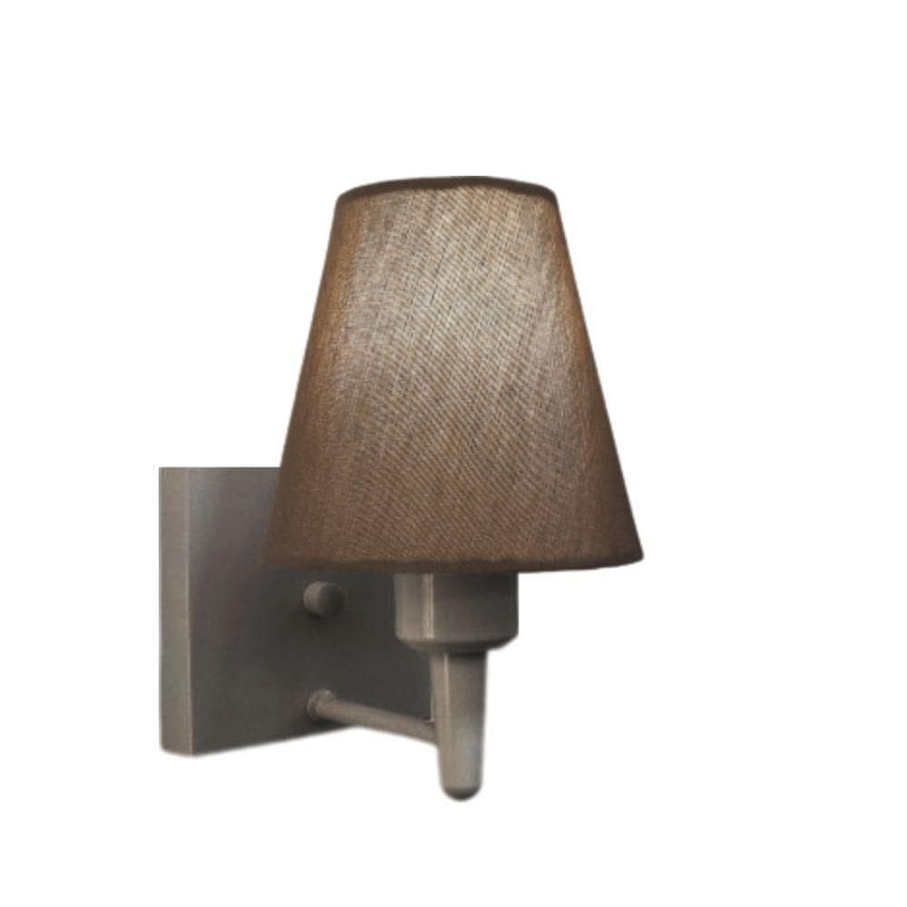 Arandela Quadrada Md-2034 Cinza Cúpula Em Tecido Cone Caqui - Bivolt