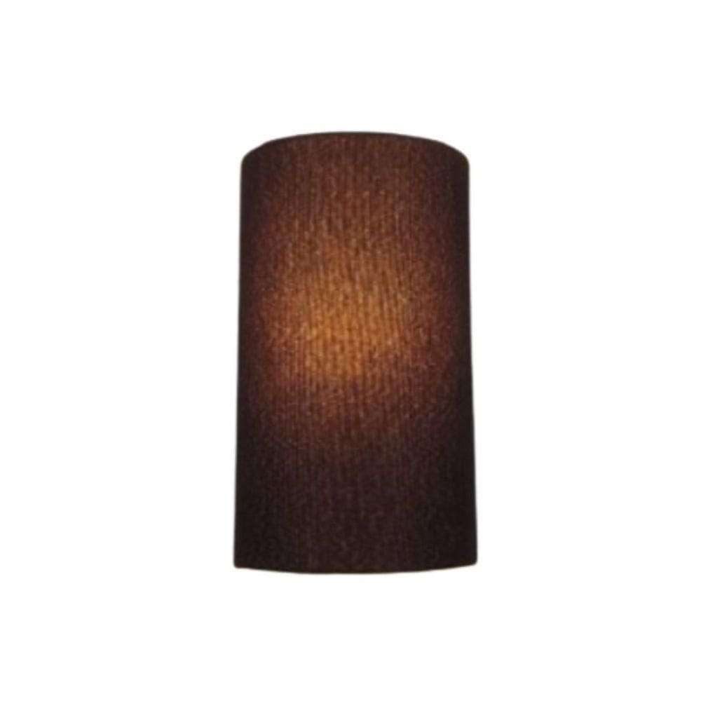Arandela Meia Cana Vivare Md-2031 Cúpula Em Tecido 30-18x16cm - Bivolt Café 127-220v