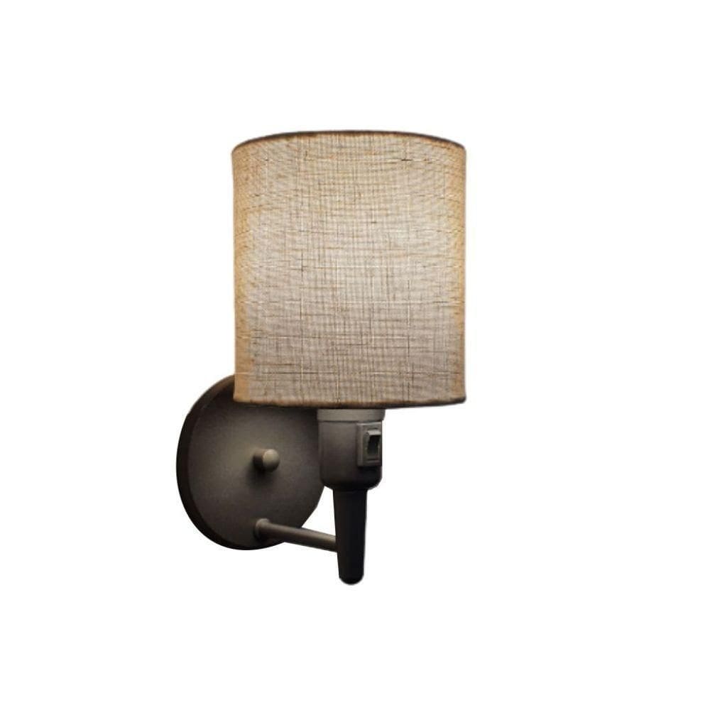 Arandela Cilíndrica Md-2030 Cinza Com Liga E Desliga Cúpula Rustico Bege - Bivolt