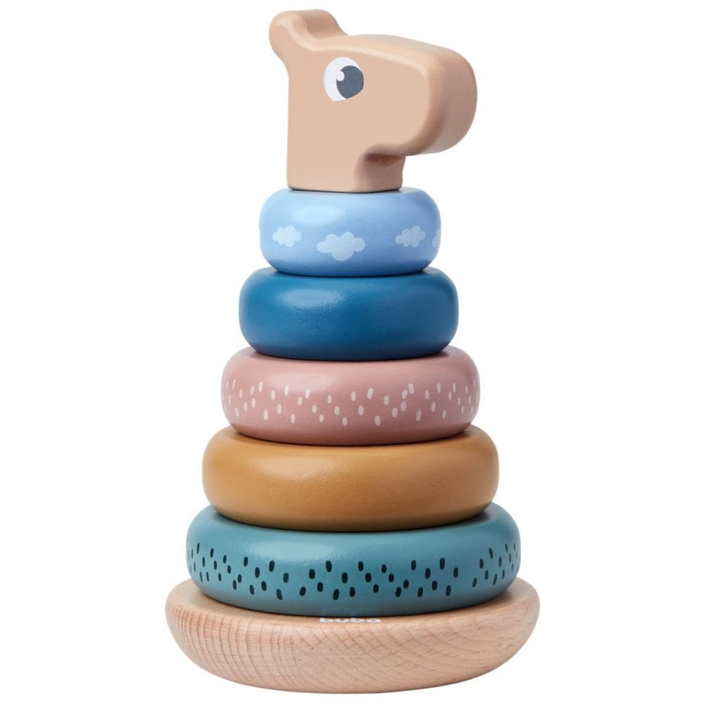 Brinquedo Torre Empilhável Cloudy Brinquedo Interativo Girafinha +12 Meses MDF Buba