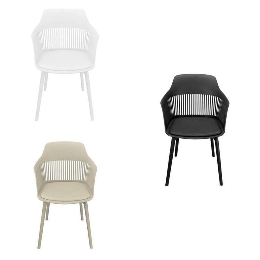 Kit com 3 Cadeiras para Sala de Jantar Mena Branco/Preto/Cinza