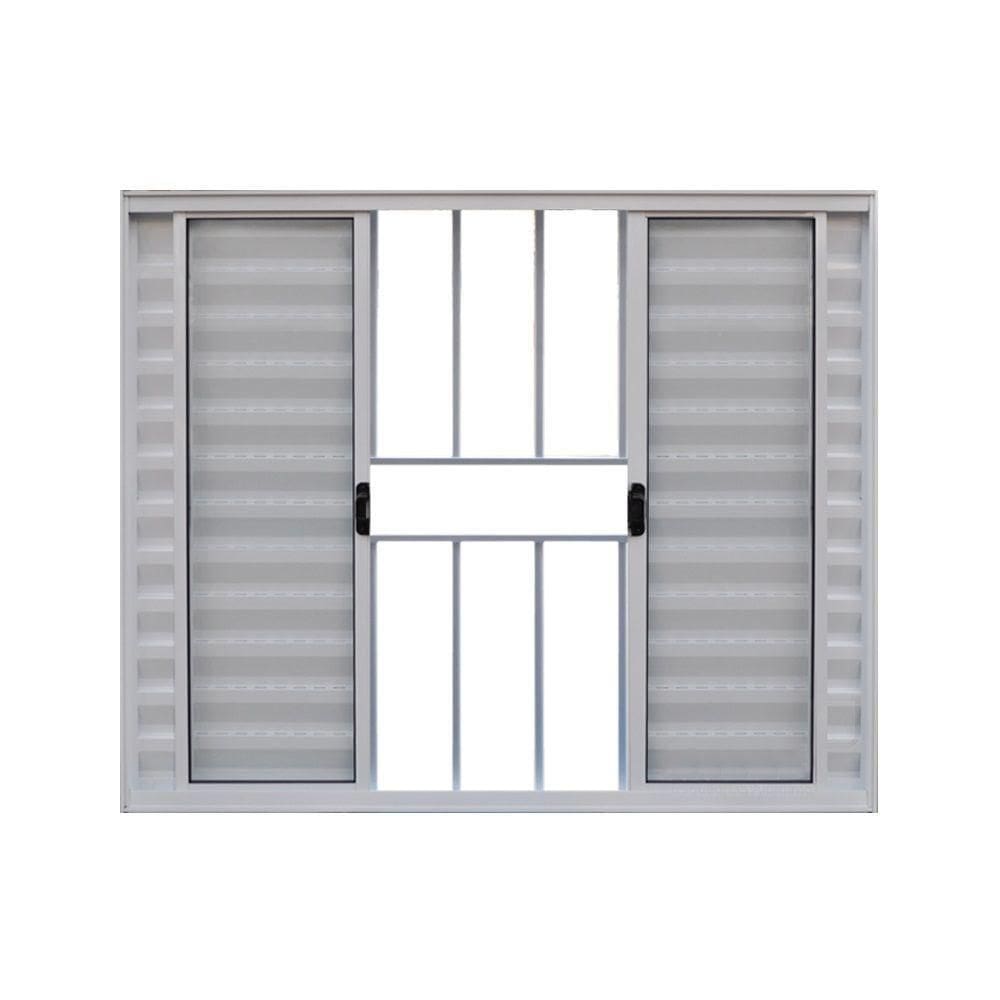 Veneziana 6 Folhas De Correr C/grade 1.00 X 1.20 Alumínio Branco Linha Modular - Hale