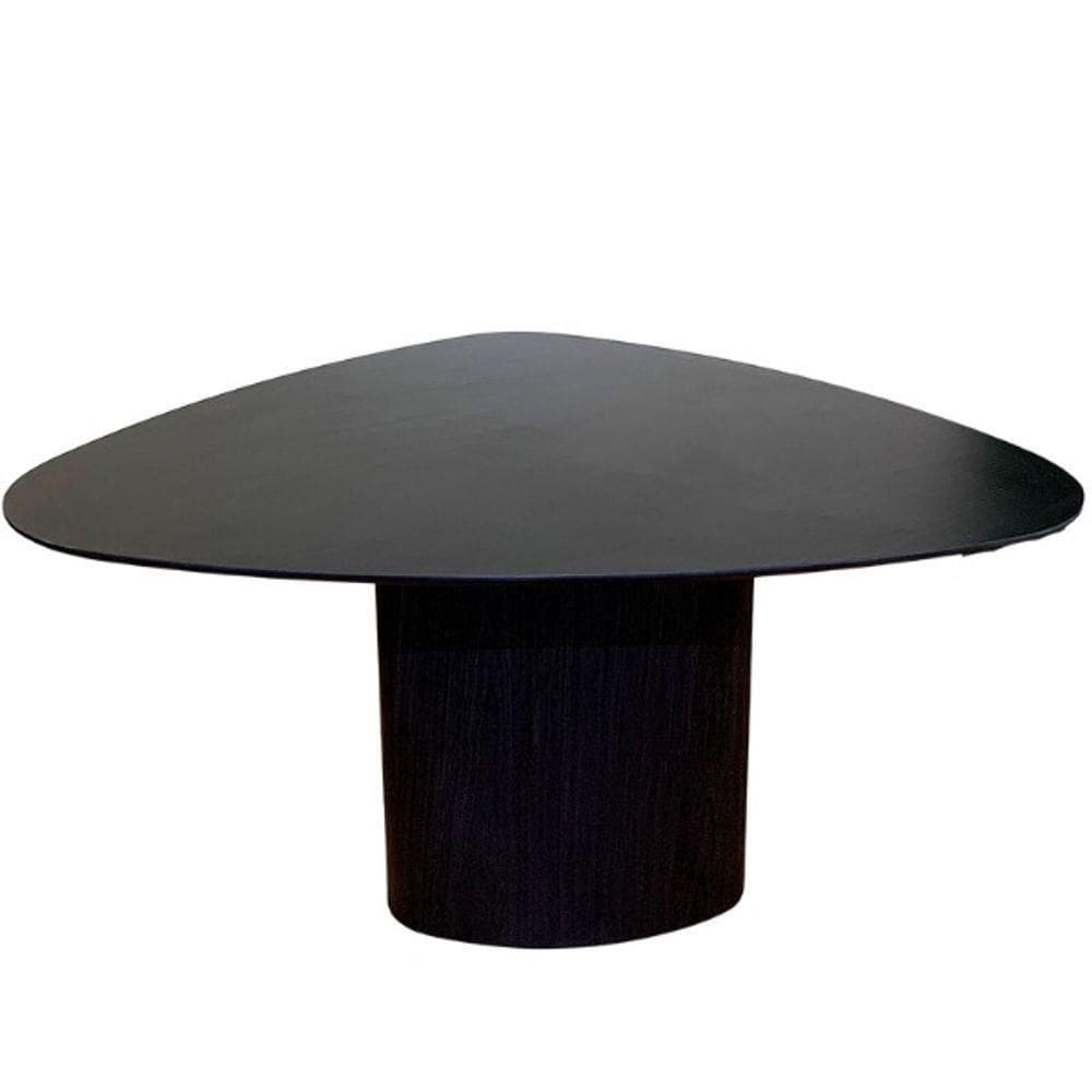 Mesa De Jantar Cone Orgânica 140x144 Cm Tampo ébano Base ébano Cor Preto