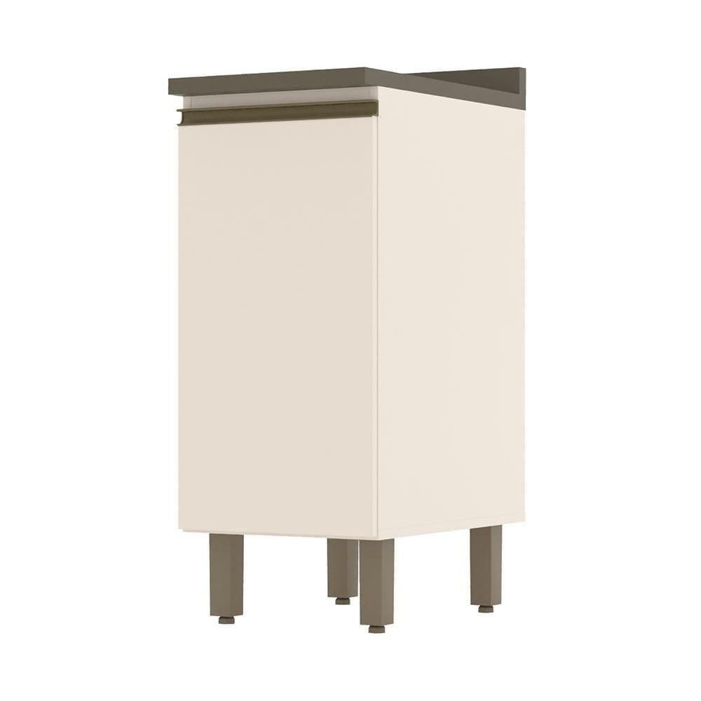Balcão 1 Porta 35cm Off White-duna Com Tampo Connect - Móveis Henn Off White-duna