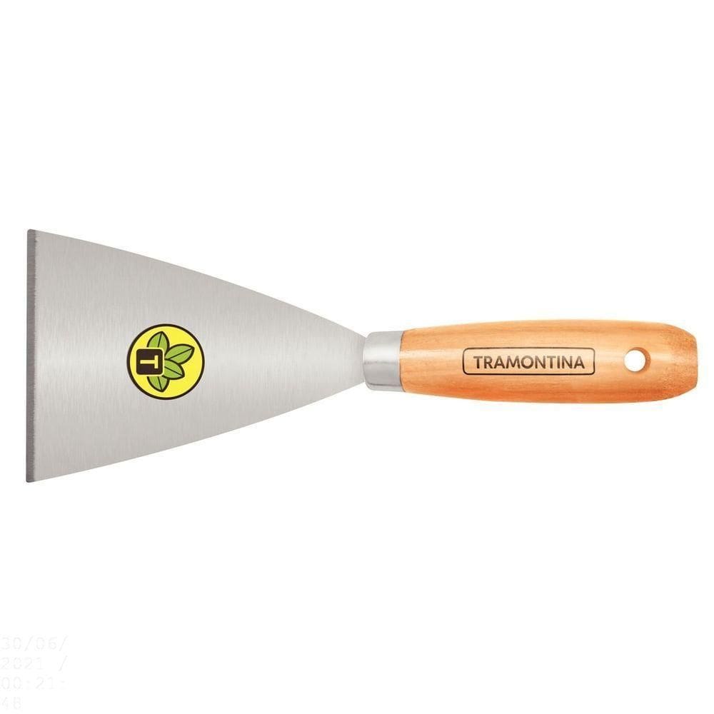 Espátula Rígida 10 Cm Tramontina Em Aço Carbono Com Cabo De Madeira Tramontina
