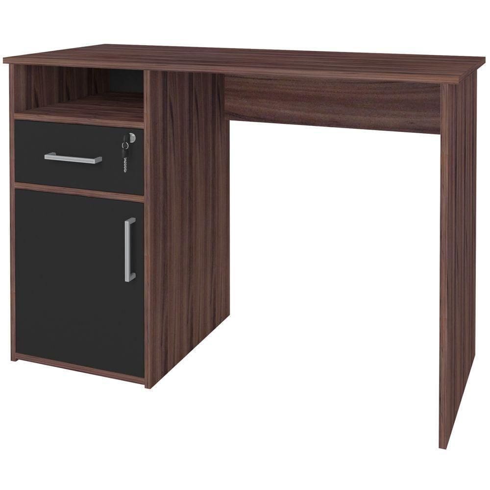 Mesa Para Escritório Escrivaninha Hall A02 Ipê Preto