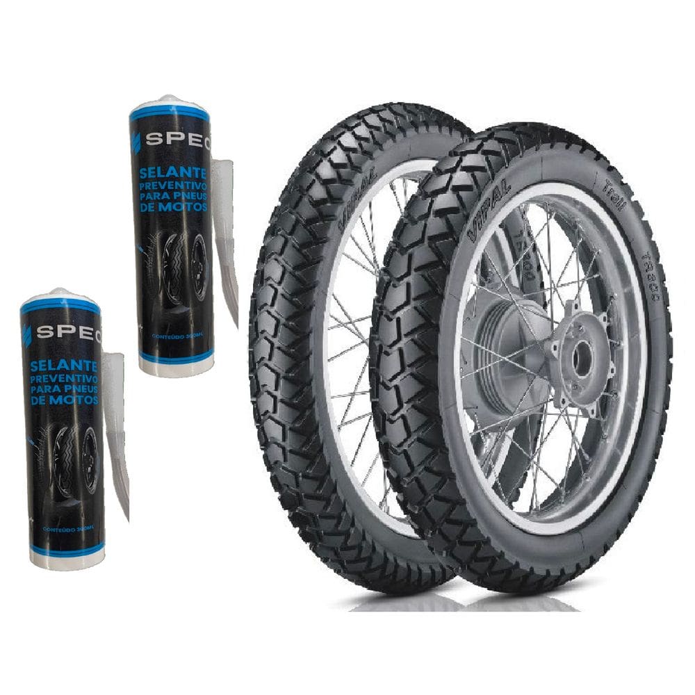Pneu Par 130/80-18+90/90-21 Xre300 Tenere250 Vipal Tr300 + SELANTE SPEC 300ML