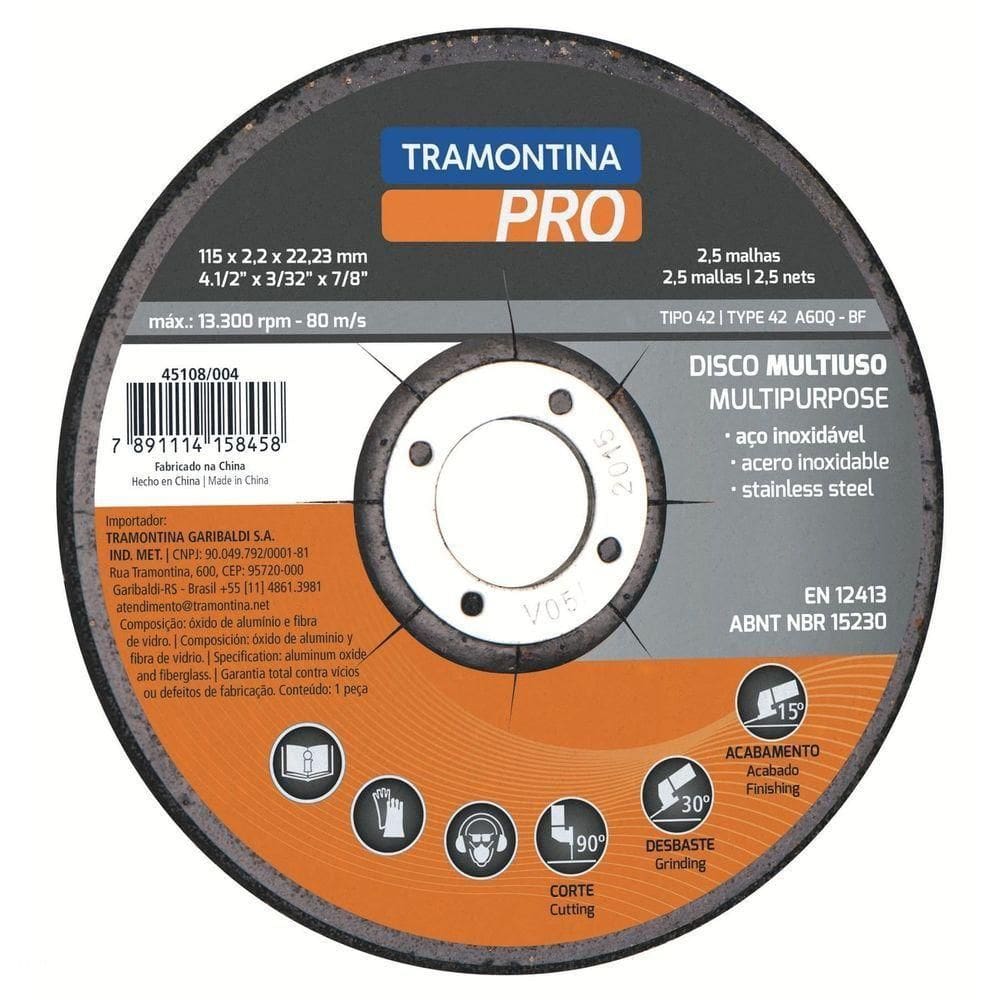 Disco De Corte E Desbaste Multiuso 4.1/2” Tramontina Pro Tramontina