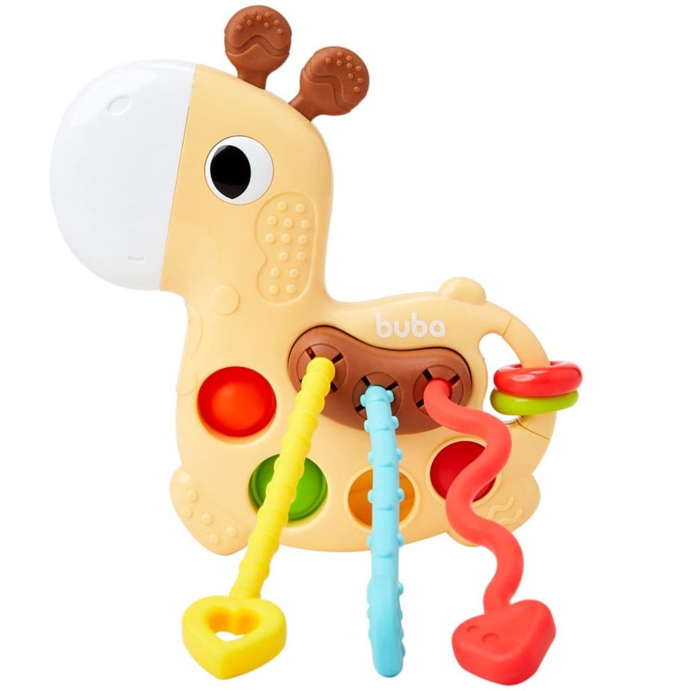 Girafa de Atividades Fitas Pop-Its Incentiva Habilidades Motora e Sensoriais Buba