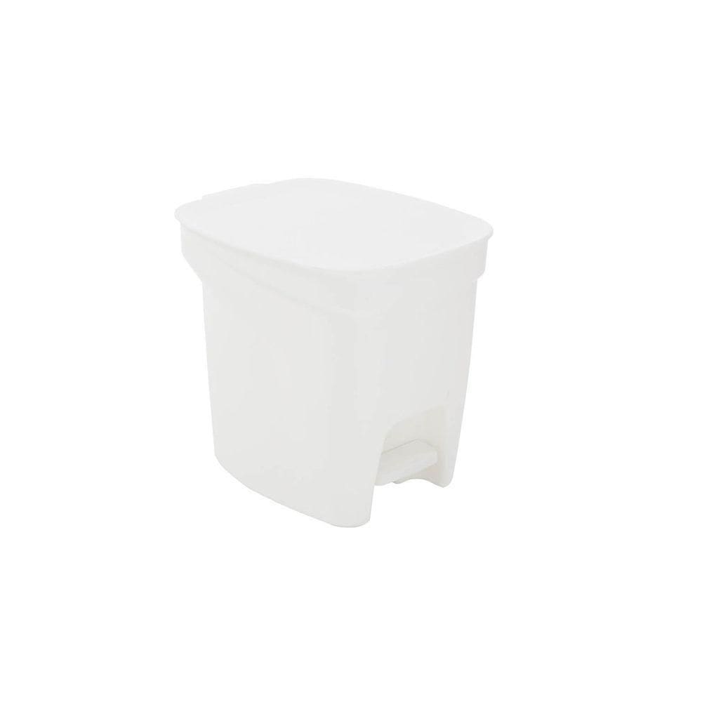 Lixeira Tramontina Basic Compact Em Polipropileno Branco Com Haste Em Aço Galvanizado 7 L Tramontina