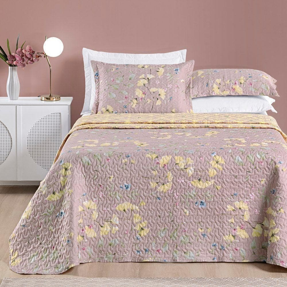 Colcha Estampada Dupla Face Bouti King 03 Peças - Lavanda