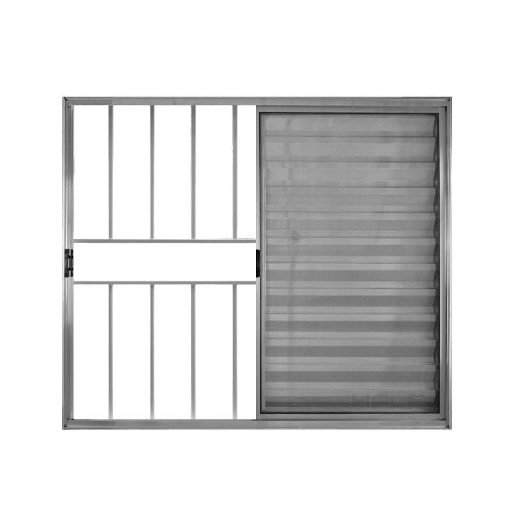 Veneziana 3 Folhas De Correr C/grade 1.00 X 1.20 Alumínio Brilhante Linha Modular - Hale