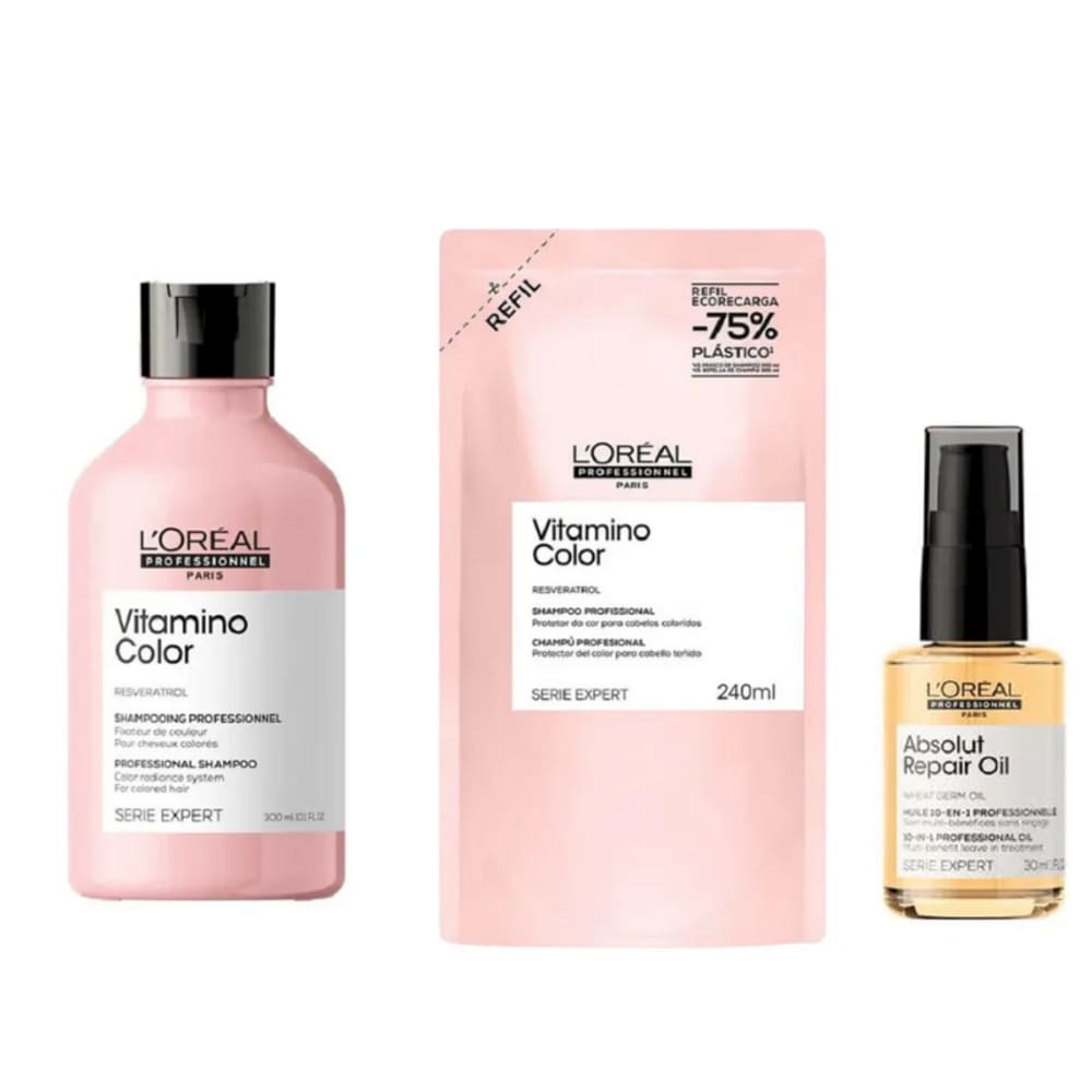 Kit Vitamino Color Refil+Shampoo+Óleo Absolut Repair 30ml