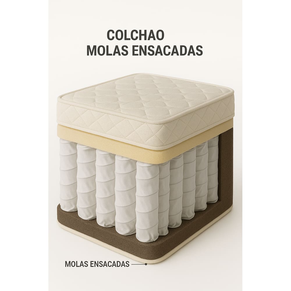 Colchão Queen Molas Ensacadas 158x198x24cm Alta Qualidade