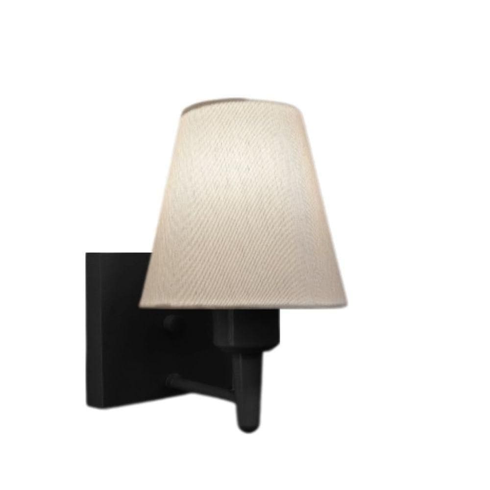 Arandela Quadrada Md-2034 Preto Cúpula Em Tecido Cone Branco - Bivolt