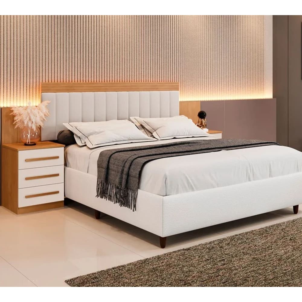 Cabeceira Extensiva Estofada Império Cinamomo/Off - Benetil