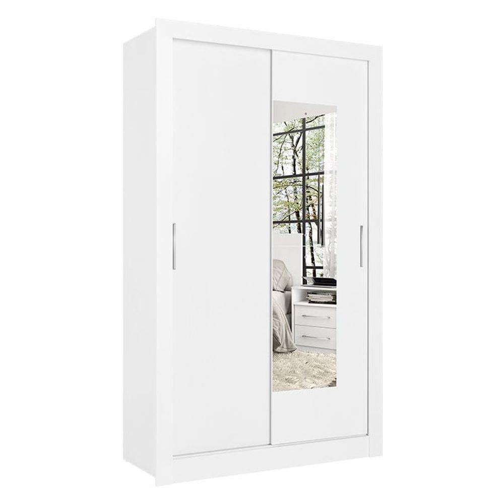 Guarda Roupa Solteiro City Glass 2 Portas Branco Acetinado - THB
