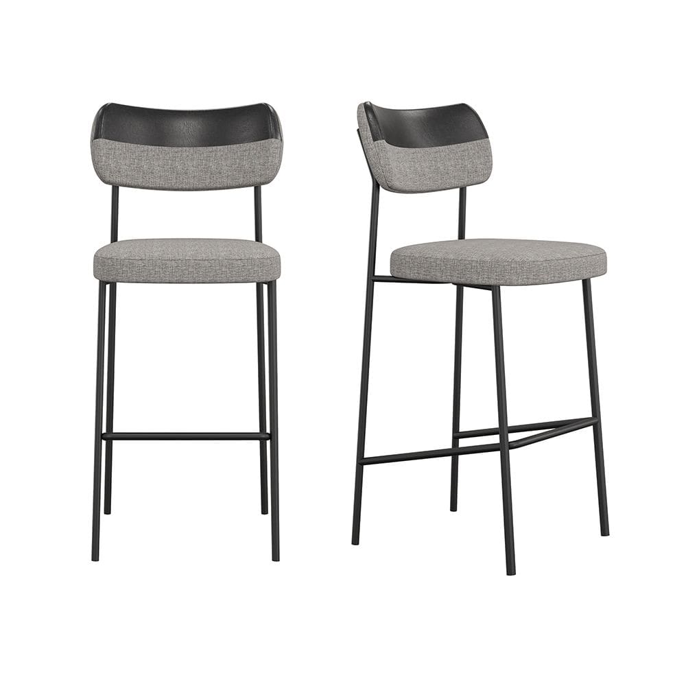 Conjunto 02 Banquetas Altas Mona Courissimo Preto e Cinza - SSX Multicoisas