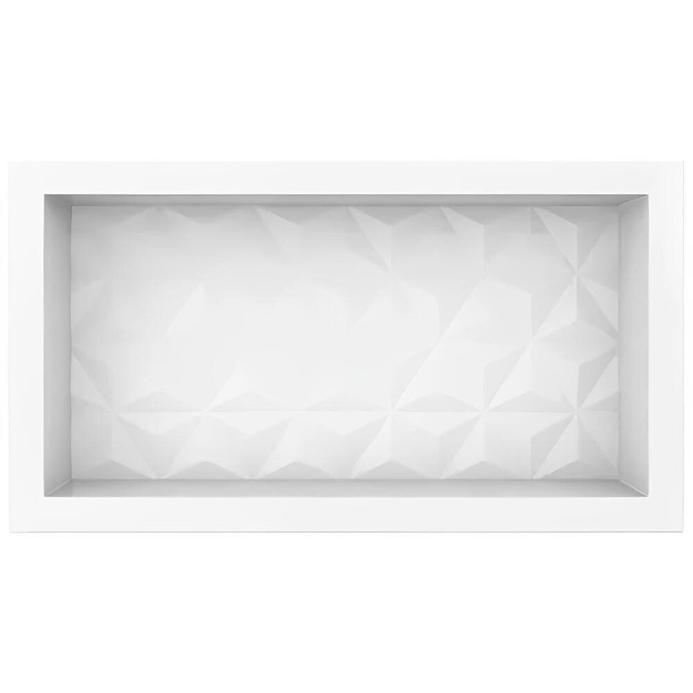 Nicho para Banheiro em Mármore Branco Sintético Texturizado 60x30cm - P89998 - COZIMAX