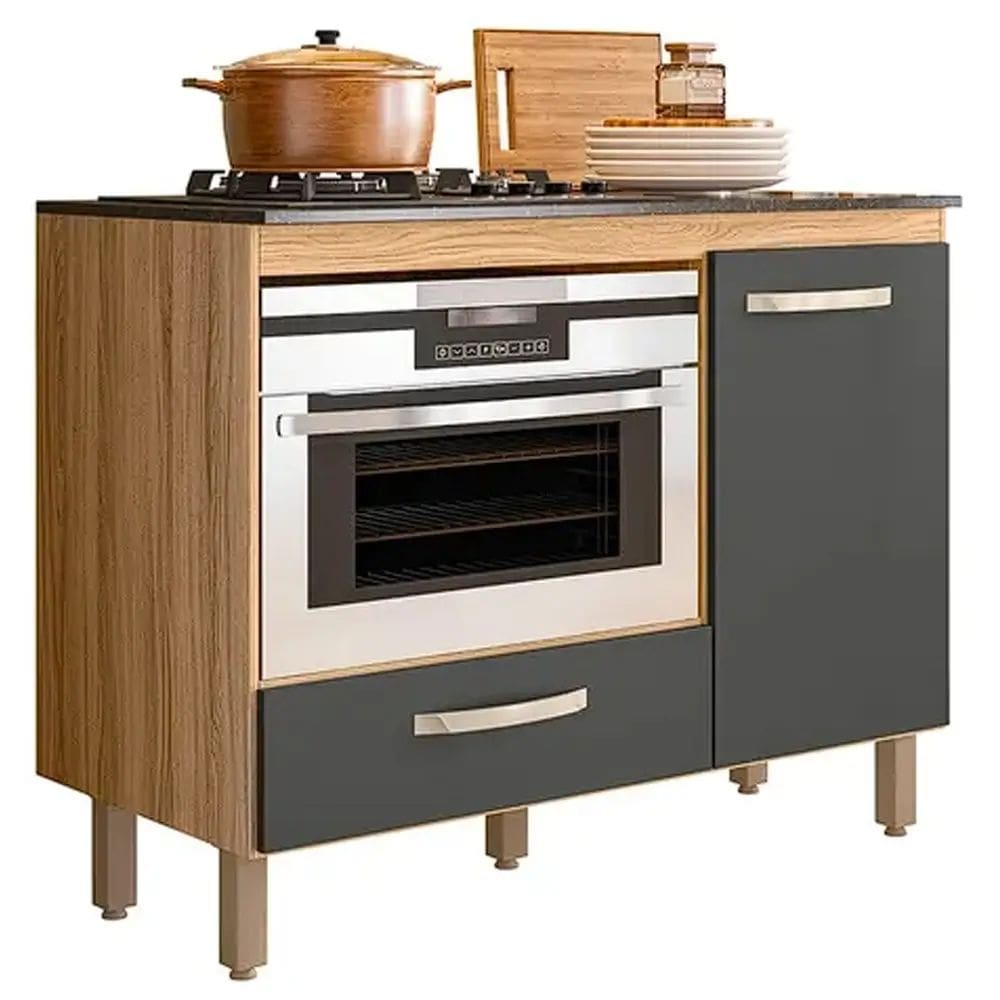 Balcão para Cooktop 4 ou 5 Bocas 1 Porta 1 Gaveta Nicioli