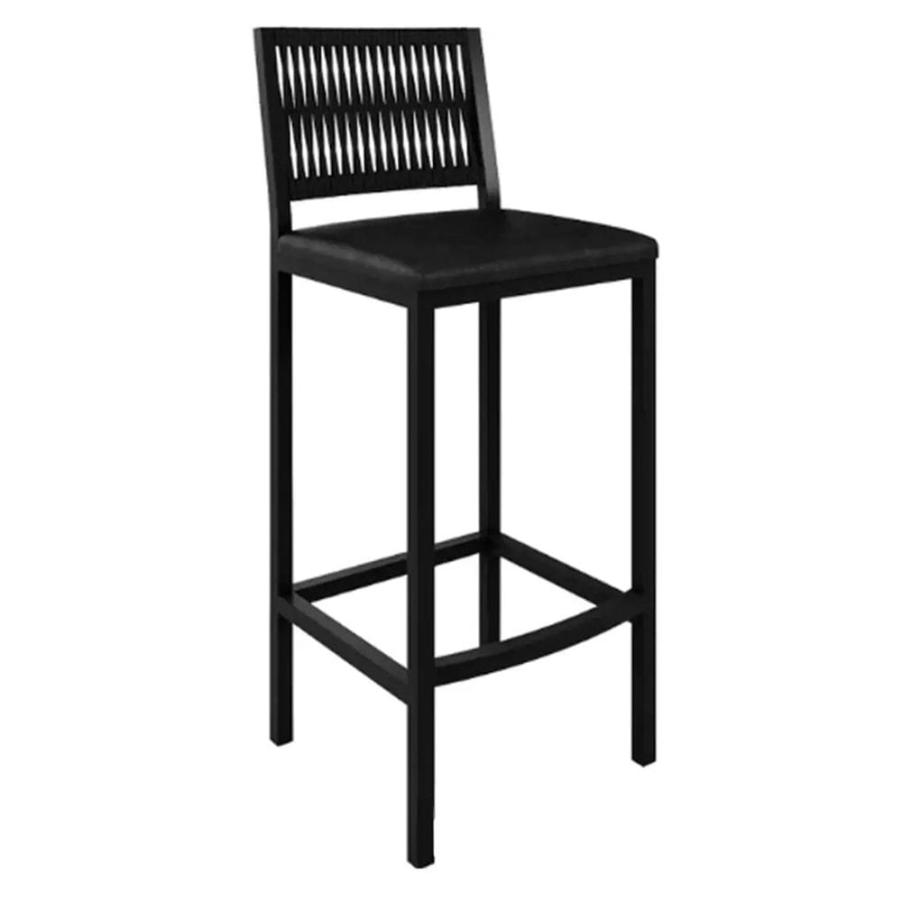 Banqueta Barcelona em Corda Náutica Paonanda Cor Preto