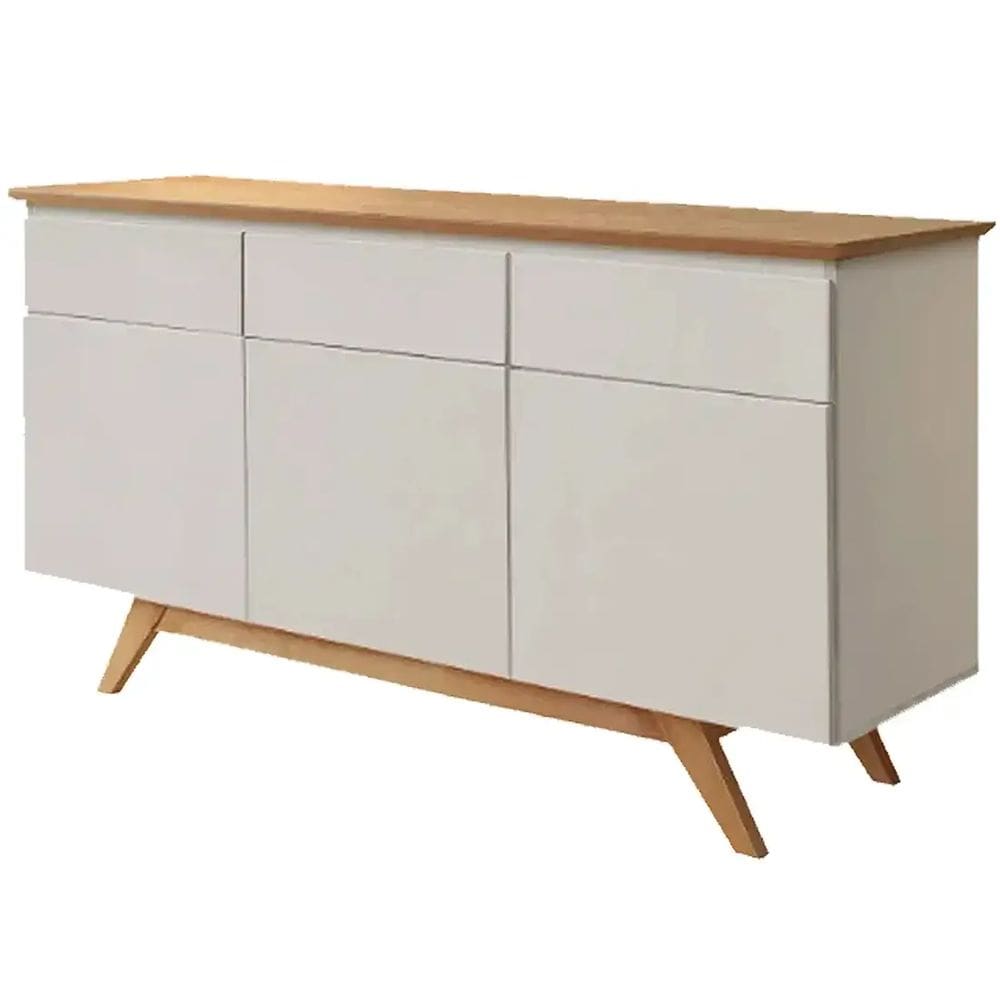 Buffet Toronto 3 Portas 3 Gavetas Valverde Cor Cinamomo Off White