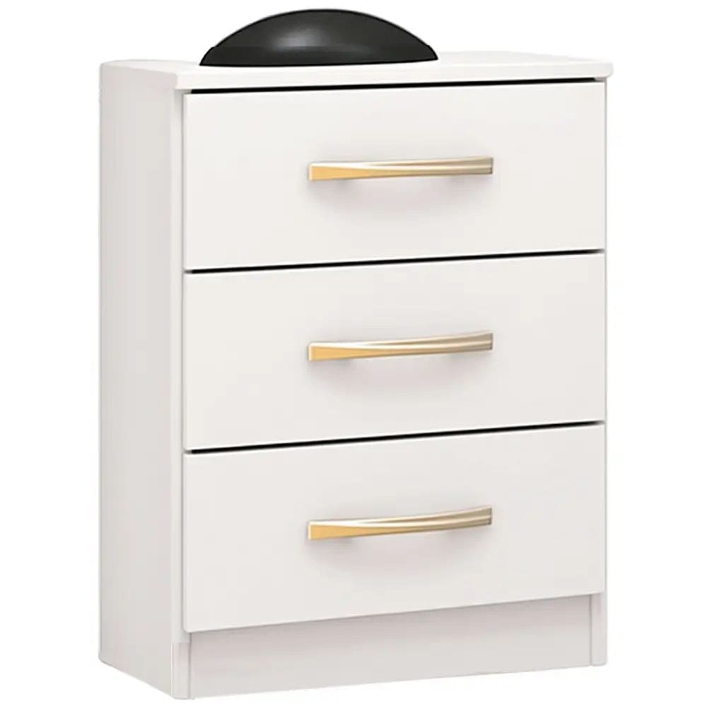 Mesa de Cabeceira Leme com 3 Gavetas Primicias Cor Branco