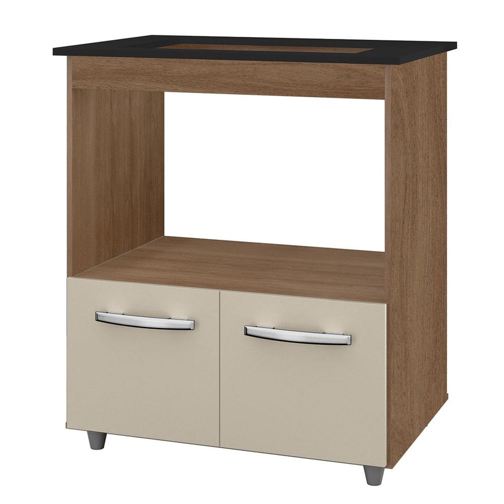 Balcão Cooktop 2 Portas 4 Bocas MDP com Pés Eliana