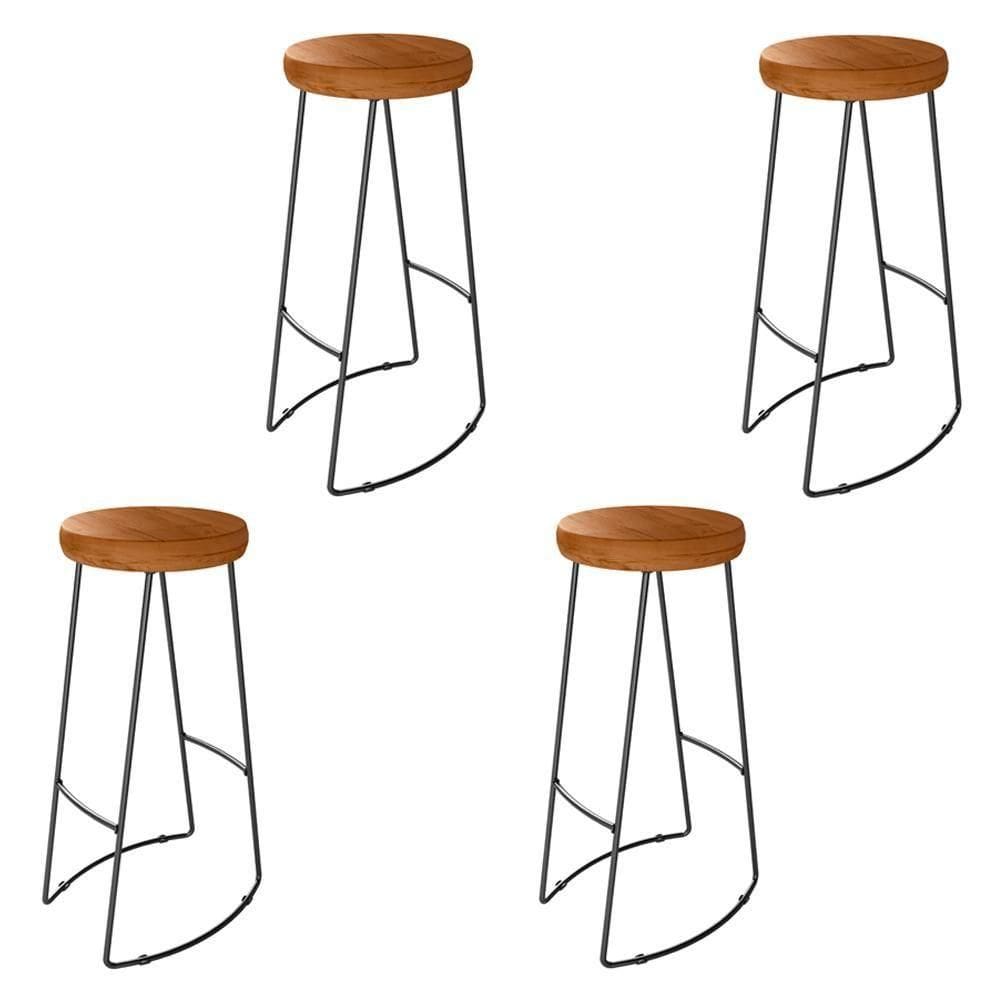 Kit 04 Banqueta Alta Aurum Peroba Preto Bar Cozinha Sala Jantar Dhom Peroba Preto