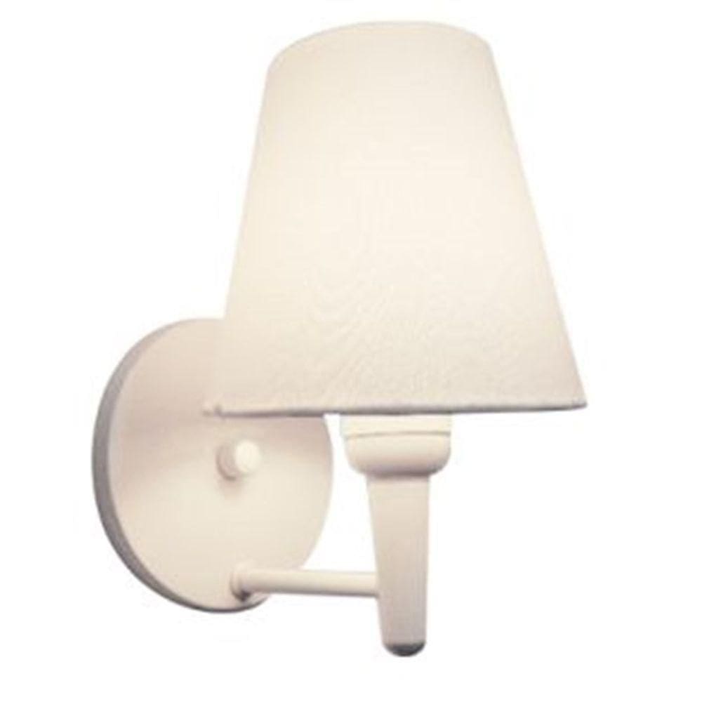 Arandela Cone Md-2004 Base Branco Cúpula Em Tecido 14-14x07cm Branco Tela - Bivolt