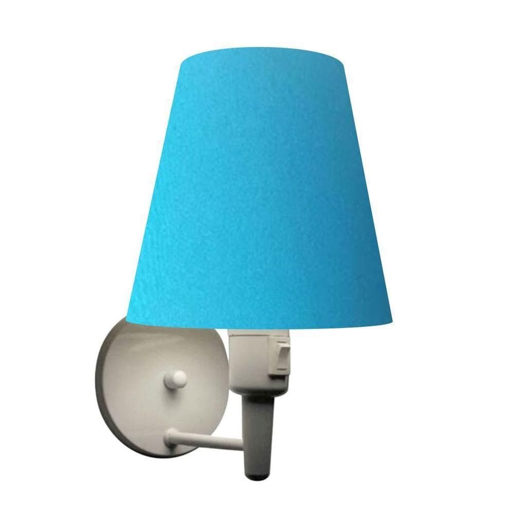 Arandela Cone Md-2013 Branco C- Inter Liga E Desl Cúpula Em Tecido Azul Turquesa - Bivolt