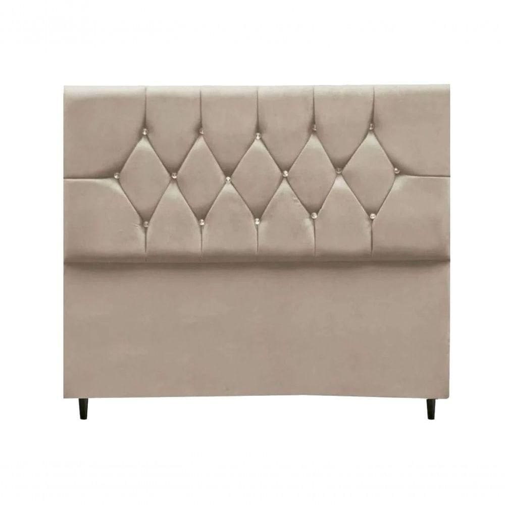 Cabeceira Estofada Cama Box Casal 160cm Geovana - Mhs Bege