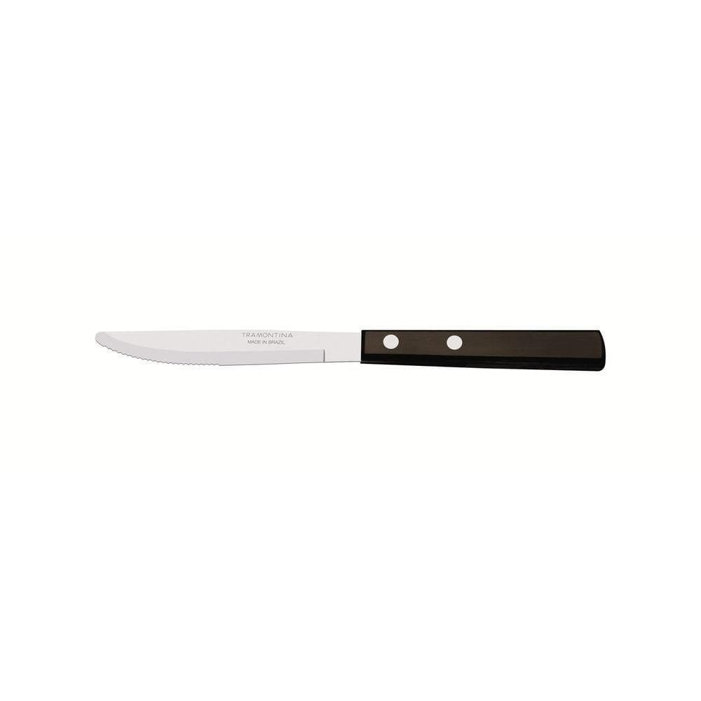 Faca Para Sobremesa Tramontina 3” Em Aço Inox E Cabo Em Madeira Polywood Castanho Tramontina