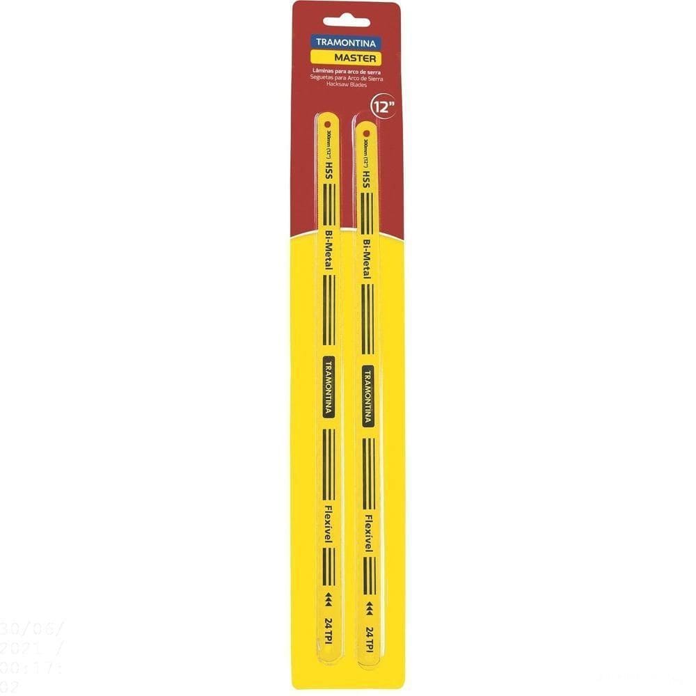 Conjunto De Lâminas Para Arco De Serra 12” Com 24 Dentes Por Polegada Em Aço 2 Peças