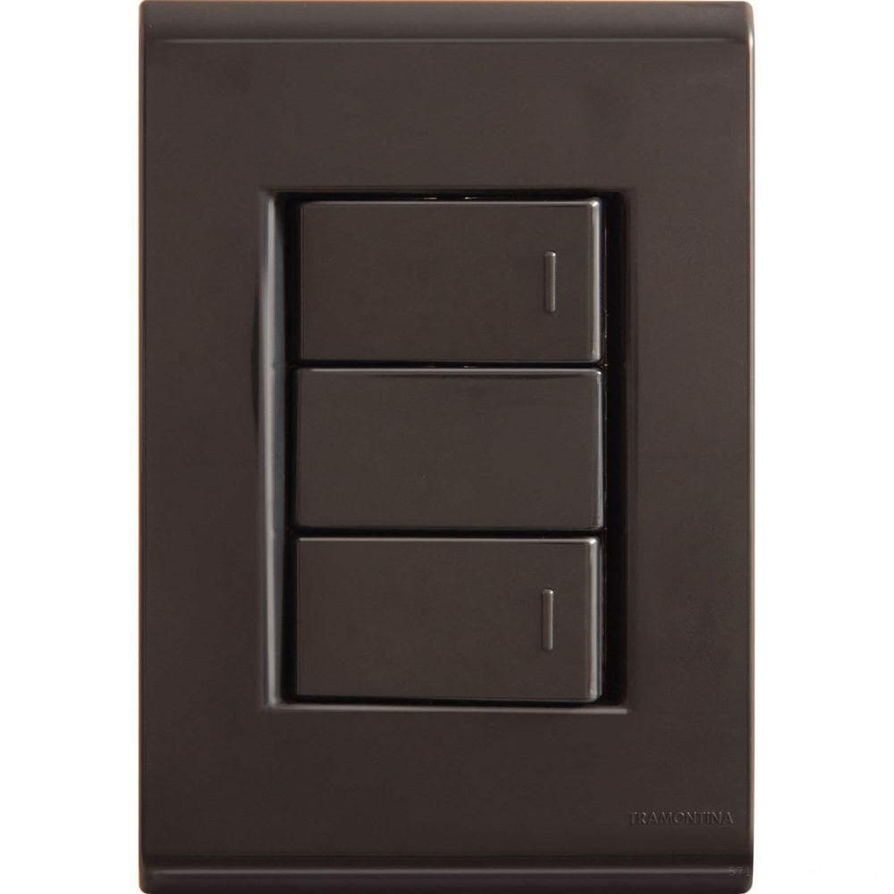 Conjunto 4x2 Com 2 Interruptores Simples 10 A 250 V Tramontina Liz Grafite Tramontina