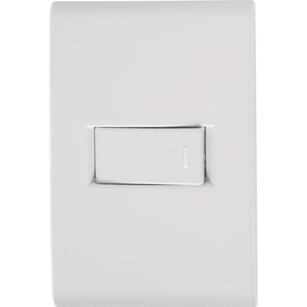 Conjunto 4x2 Com 1 Interruptor Simples Horizontal Tramontina Liz 10 A 250 V Branco Tramontina
