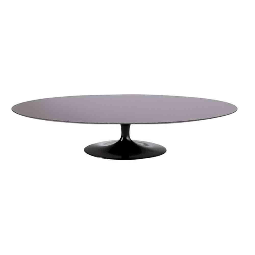 Mesa Saarinen Oval Centro São Gabriel 135x90cm - Base Preta