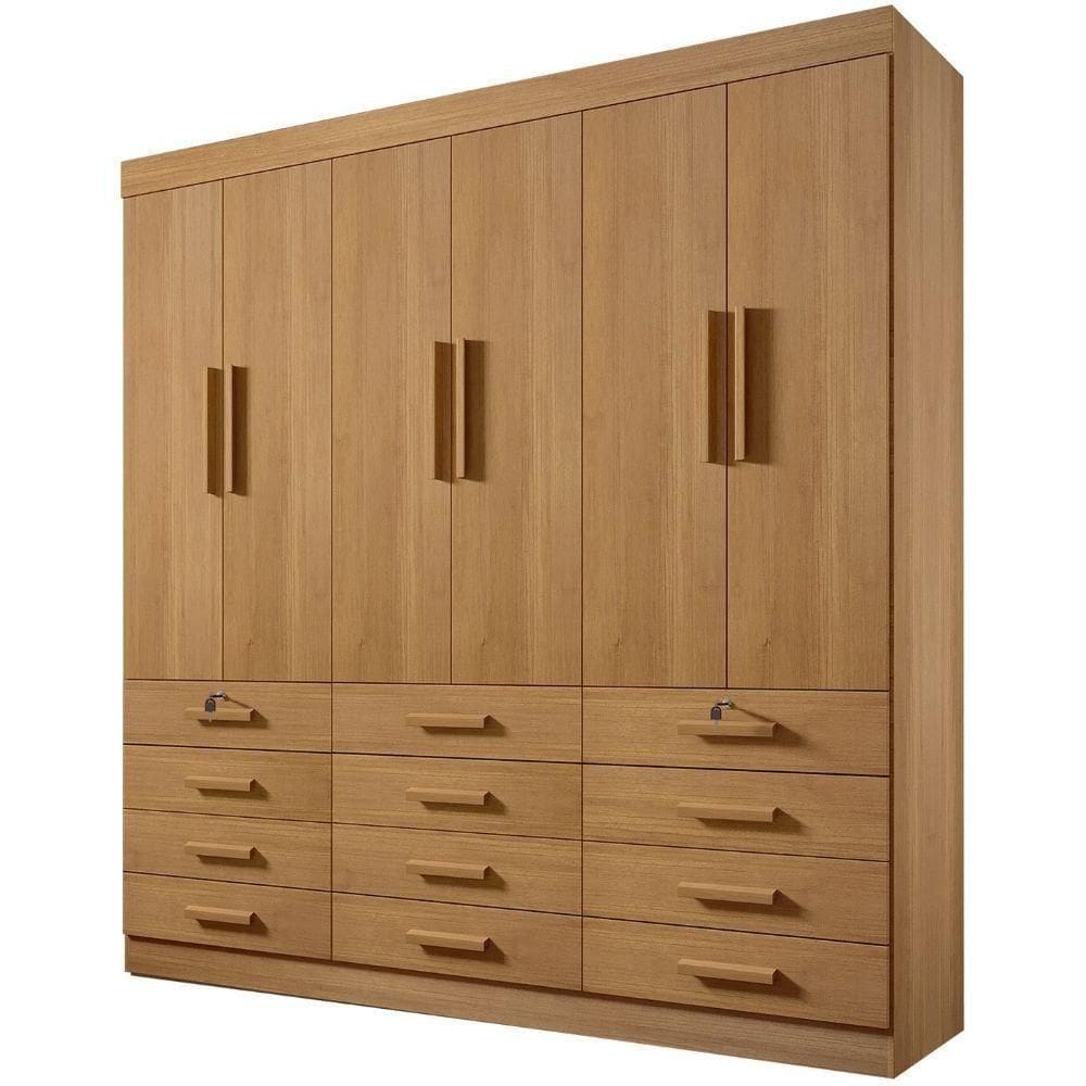 Guarda Roupa Mônaco Plus Cinamomo 6 Portas 12 Gavetas D?doro