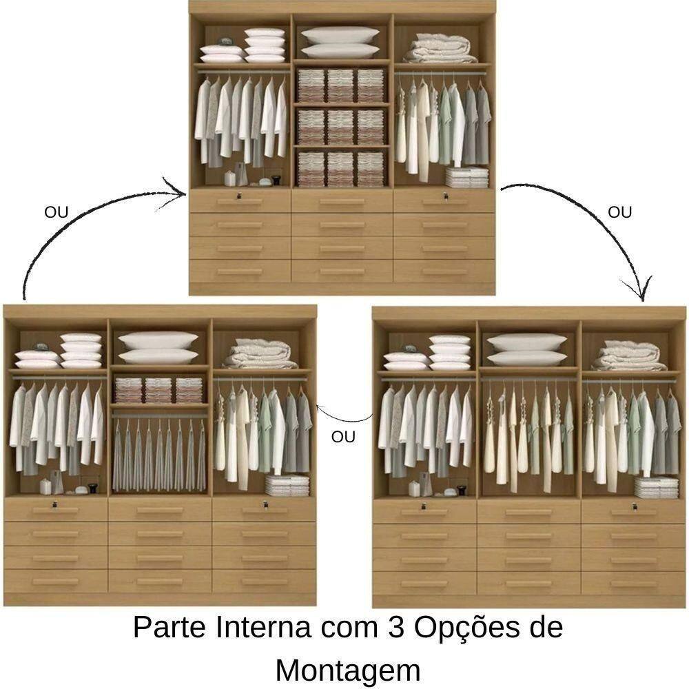 Guarda Roupa Mônaco Plus Cinamomo 6 Portas | Casas Bahia