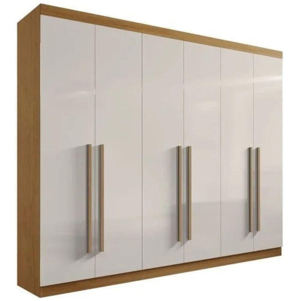 Guarda Roupa Da Vinci Plus Cinamomo Off White 6 Portas 6 Gavetas D?doro