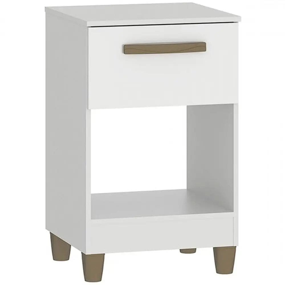 Mesa de Cabeceira Prada 1 Gaveta Fellicci Cor Branco