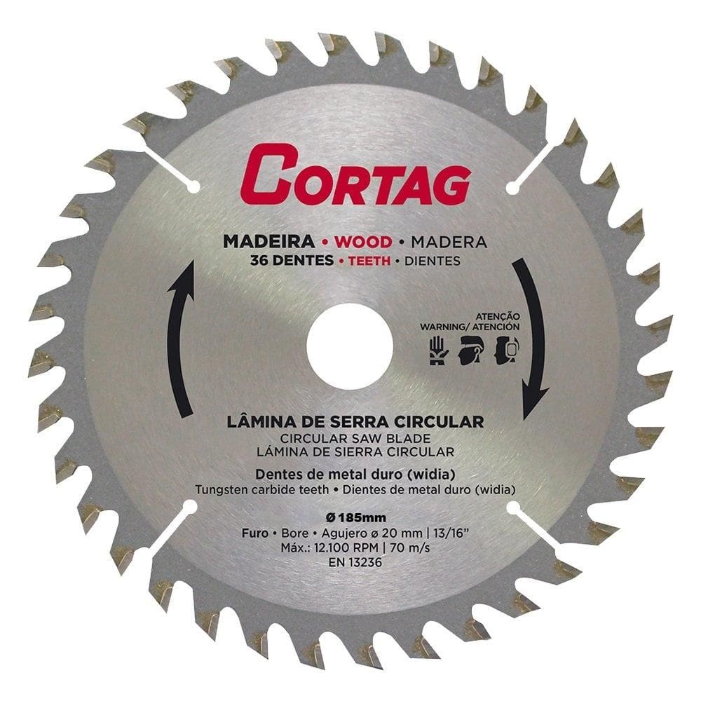Disco de Serra Circular Cortag | Para Madeira 185mm 36 Dentes