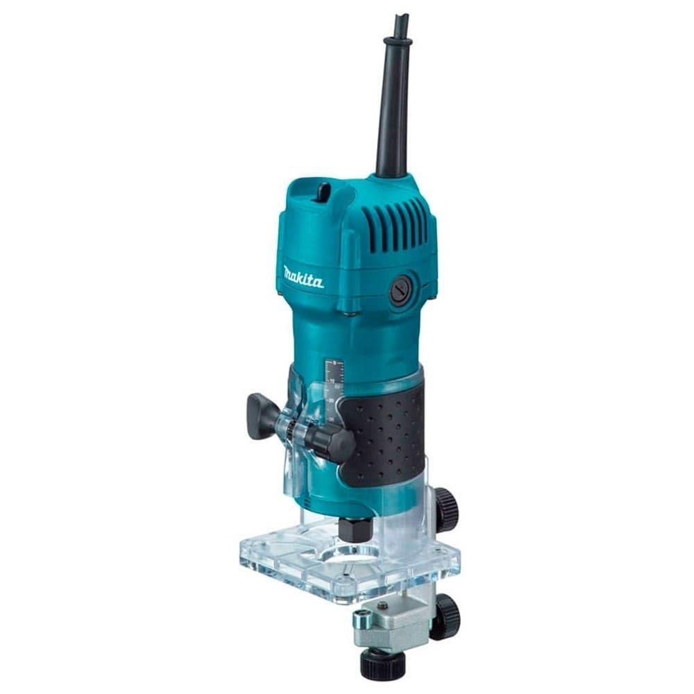 Tupia Makita 3709, 6mm, 1/4P, 530W, Preto/Azul
