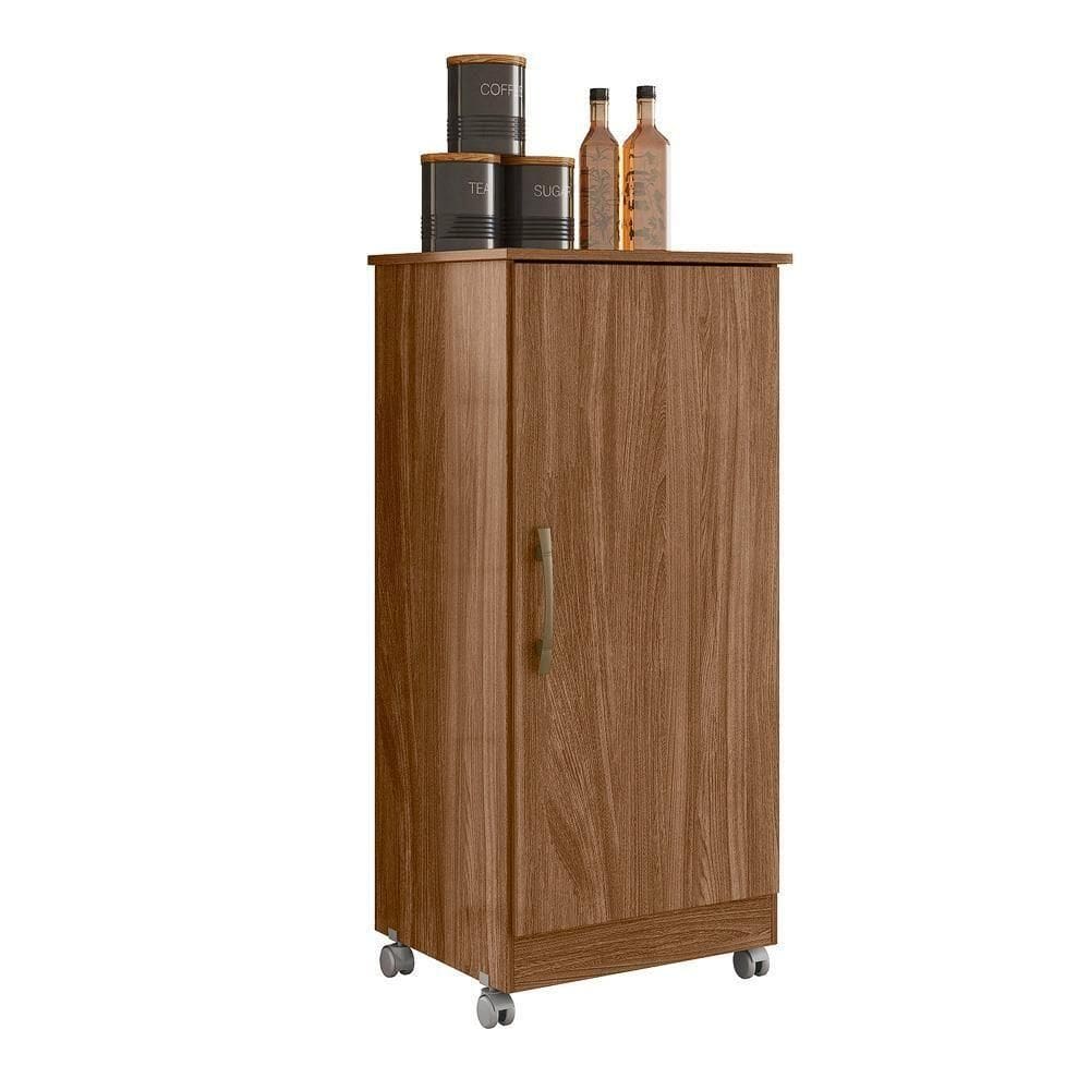 Armario Multiuso 1 Porta Com Rodizio 102x49 Cm Lirio Naturale