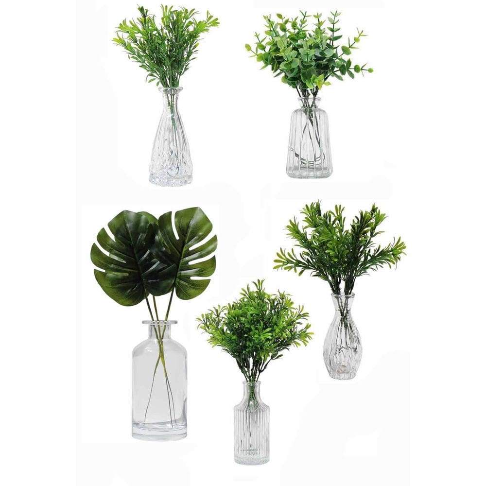 Kit 10 Vasos em Vidro Vasinho Planta 5 Modelos Diferentes